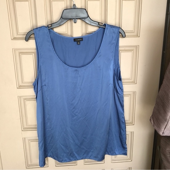 Talbots Medium Blue Silk Tank Top Sz16 Good Shape - Picture 5 of 7